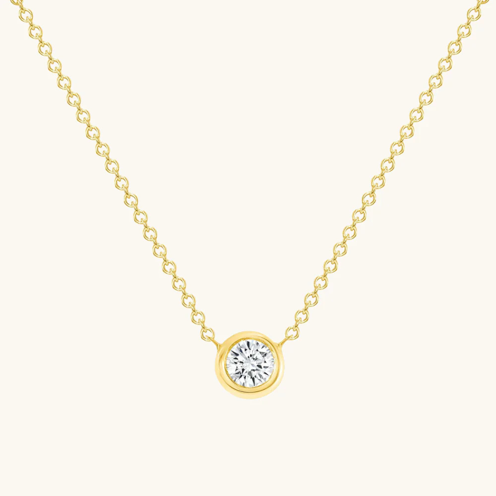 Diamond Bezel Solitaire Pendant Necklace | Happy Jewelers