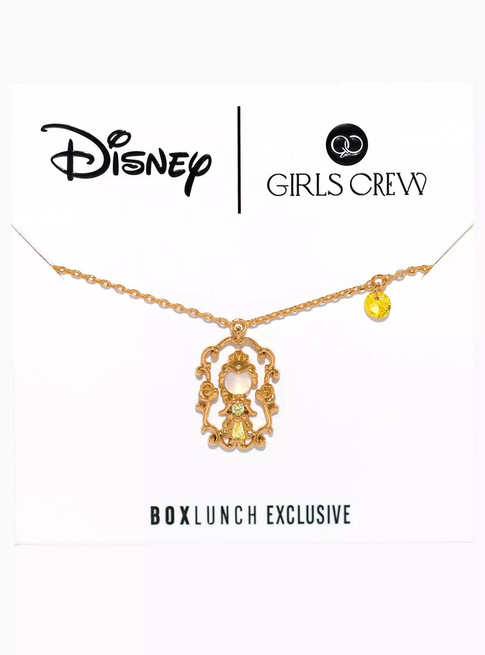 Girls Crew Disney Beauty and The Beast Belle Portrait Necklace - BoxLunch Exclusive | BoxLunch | BoxLunch
