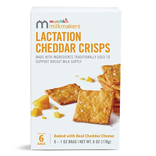 Munchkin® Milkmakers® Lactation Cheddar Crisps for Breastfeeding Moms with Oats and Flax, 6 Count | Amazon (US)
