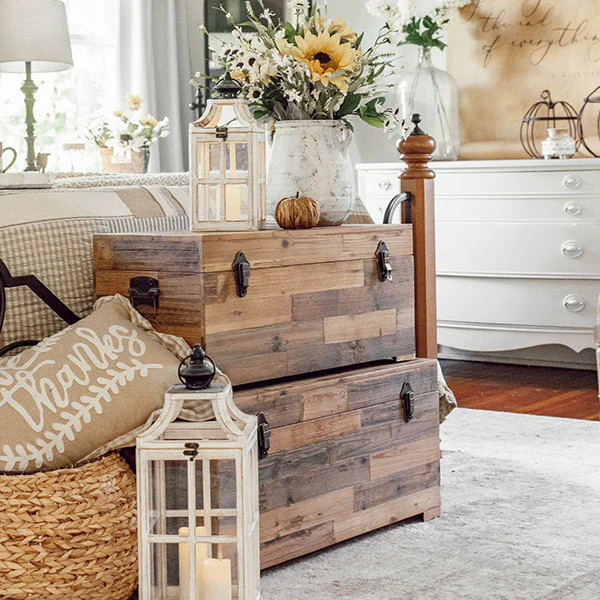 Rustic Reclaimed Wood Chests, Set of 2 - Decor Steals | Decor Steals