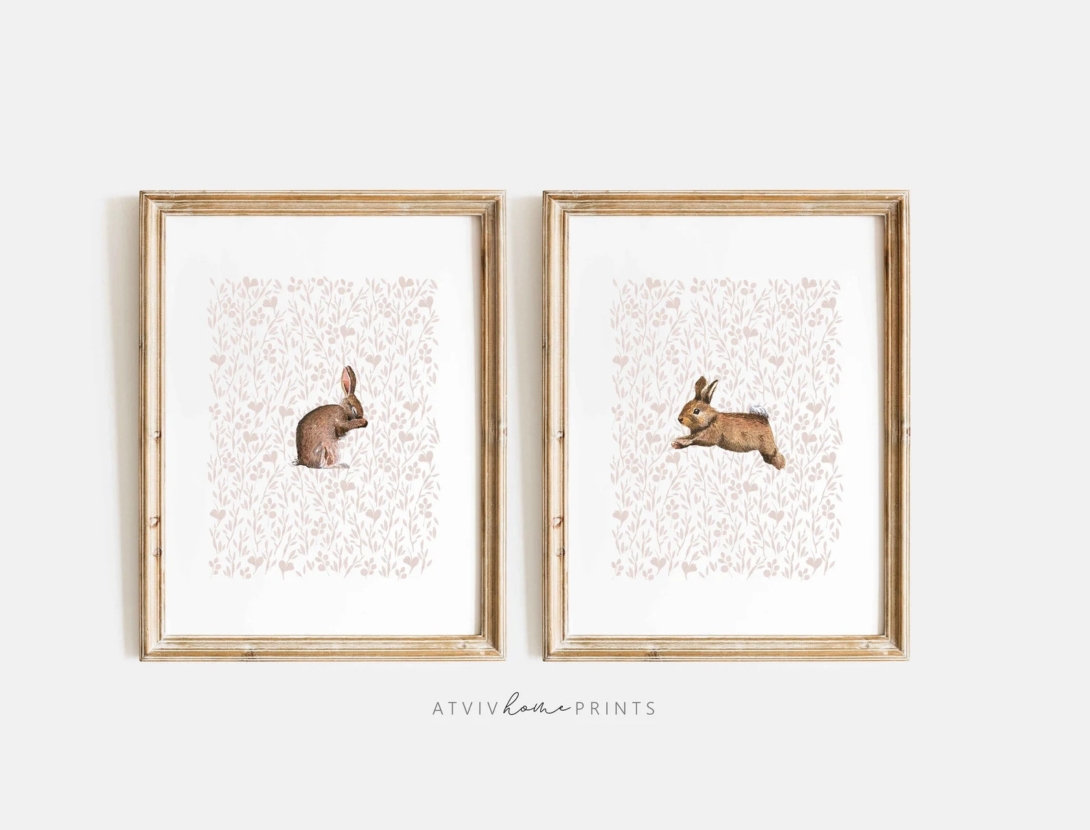 Bunny Nursery Print Set, Bunny Nursery Art, Cute Bunnies, Woodland Nursery Girl, Girls Nursery Pr... | Etsy (US)