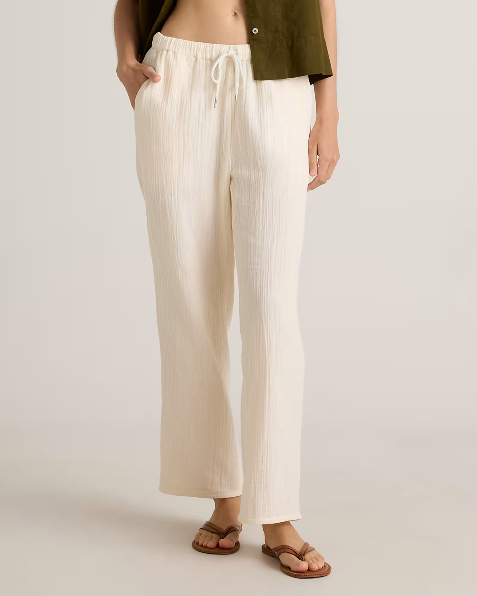 100% Organic Cotton Gauze Straight Leg Pants | Quince