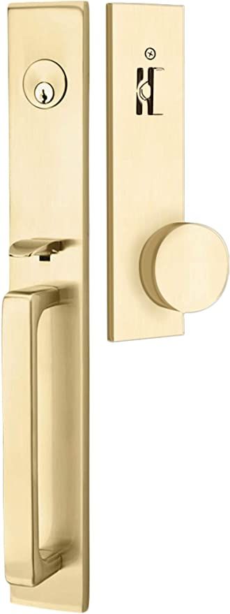 Emtek Contemporary Tubular Entry Set: Lausanne Style with Round KNOB on The Interior Side. 2 Back... | Amazon (US)