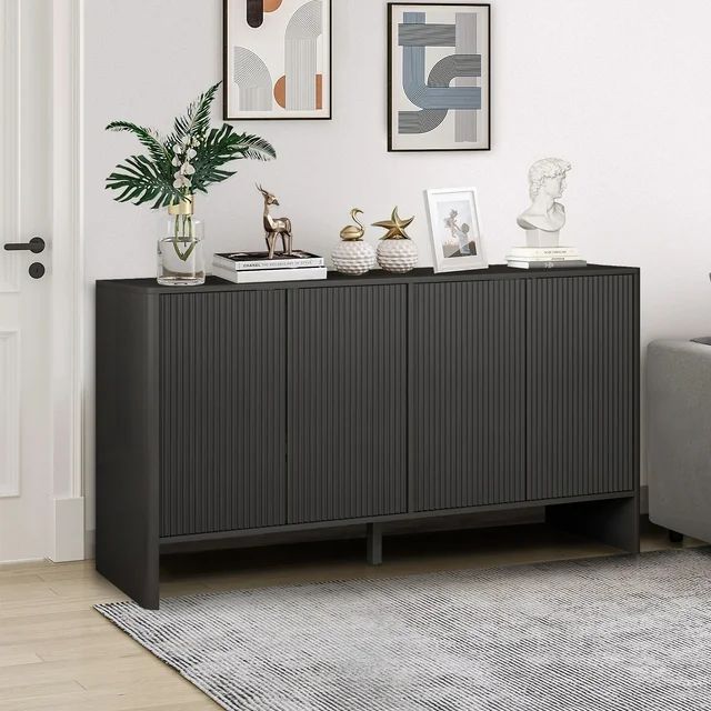 Mueble Aparador con Puertas y Estantes, Mueble Buffet con Almacenamiento, Mueble de Almacenamient... | Walmart (US)