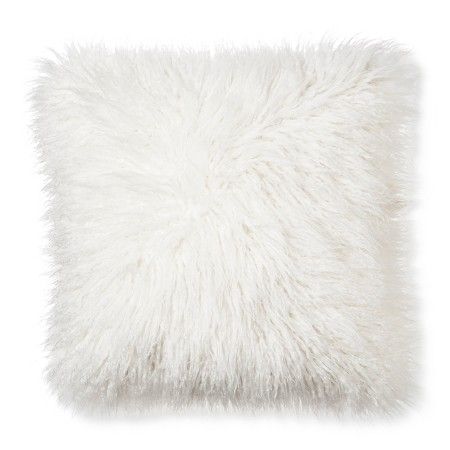 Cream Mongolian Faux Fur Throw Pillow - Xhilaration™ | Target