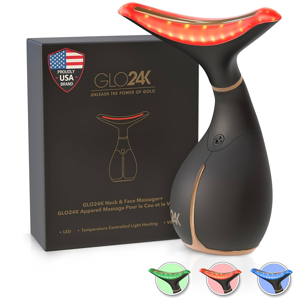 GLO24K Red Light Beauty Device for Face and Neck - Based on Triple Action LED, Thermal, and Vibra... | Amazon (US)