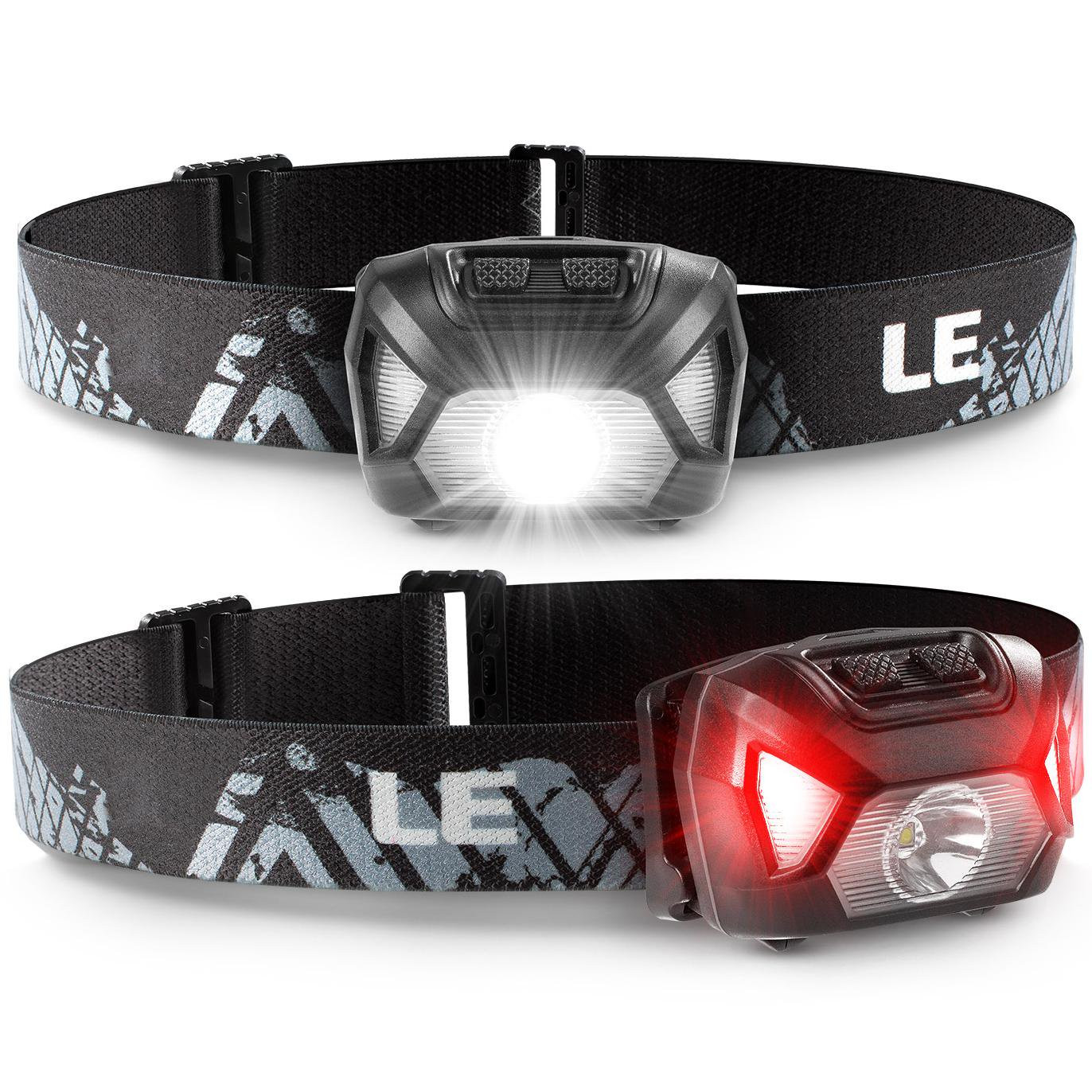 Lepro 2-Pack Battery-Powered Head lamp, 1300 Lux Super Bright with Adjustable Headband, 6 Modes i... | Walmart (US)