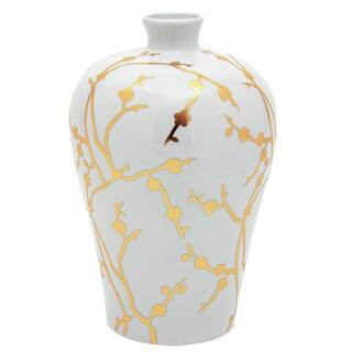 15 in. Gold Branches Plum Decorative Vase | The Home Depot