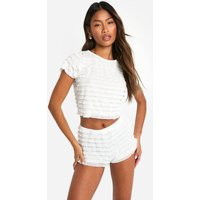 Womens Ruffle Cap Sleeve Top And Ruffle Booty Short - White - 10 | NastyGal UK