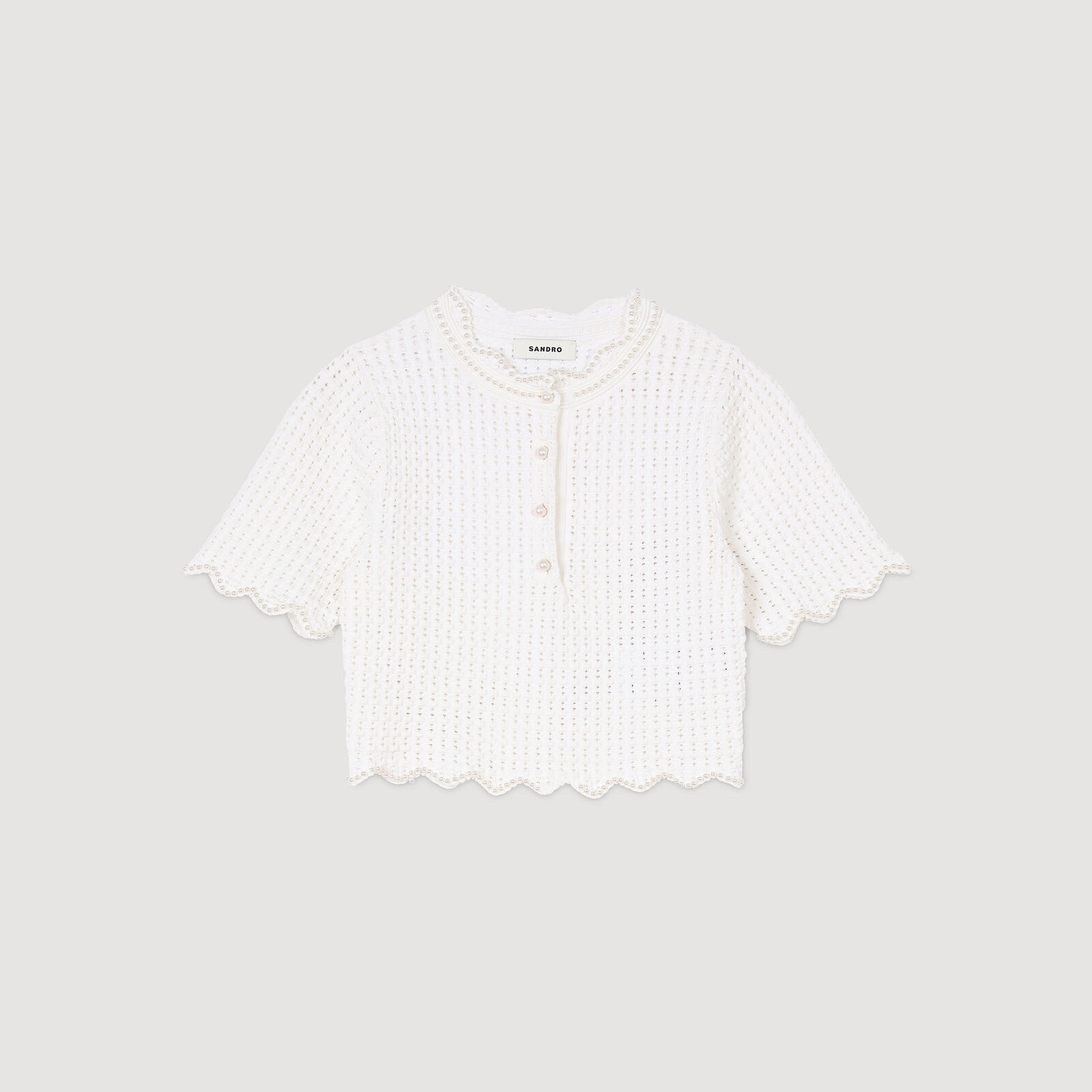 Pearl beaded knit sweater | Sandro US | Sandro-Paris US