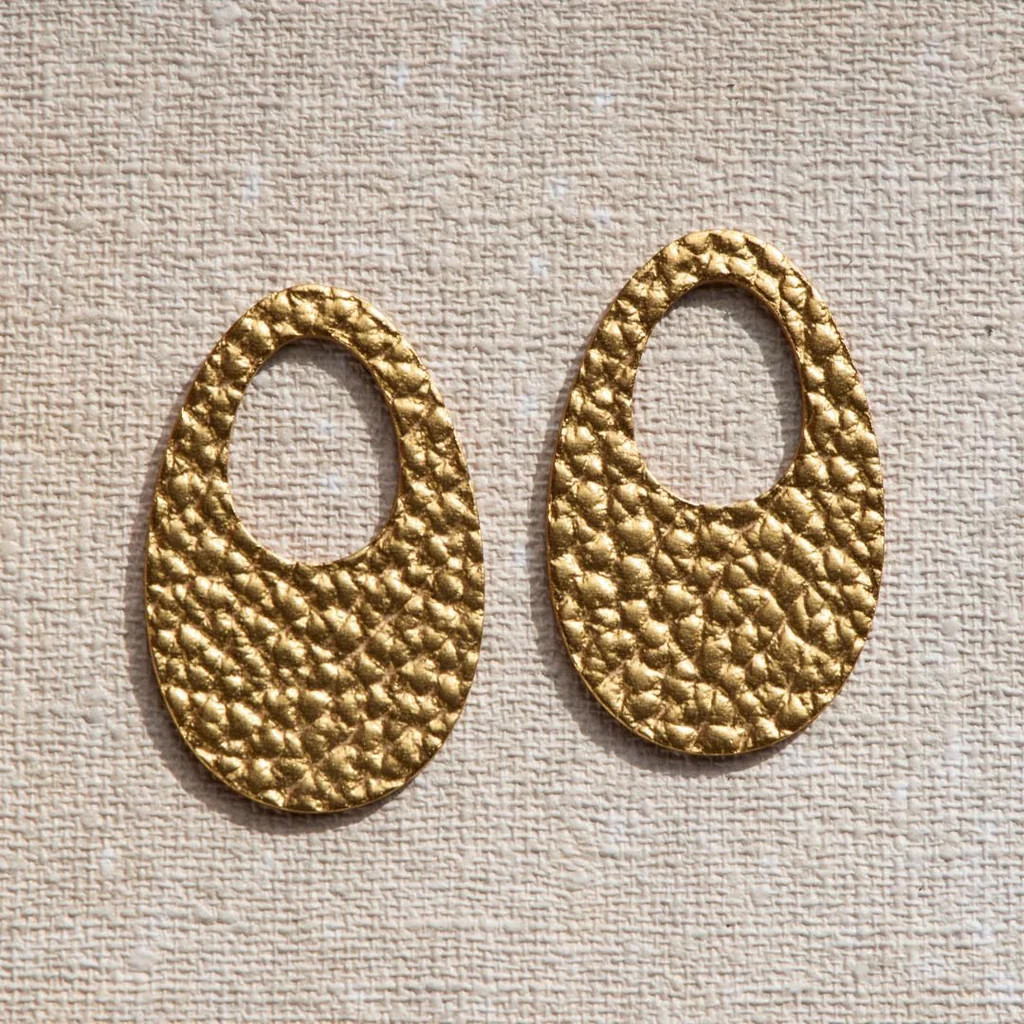 Hammered Gold Olivia Extra Leather Pair | Nickel and Suede