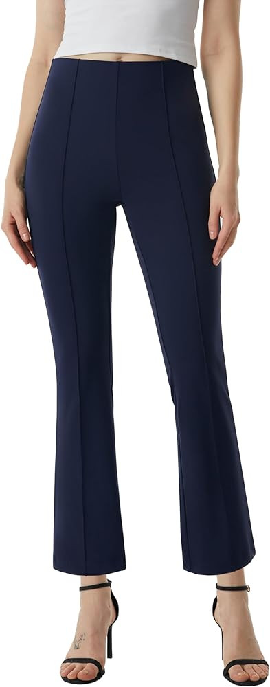 AFITNE Women's Yoga Dress Pants with Pockets Stretchy Pull On High Waisted Cropped Pants Work Cas... | Amazon (US)