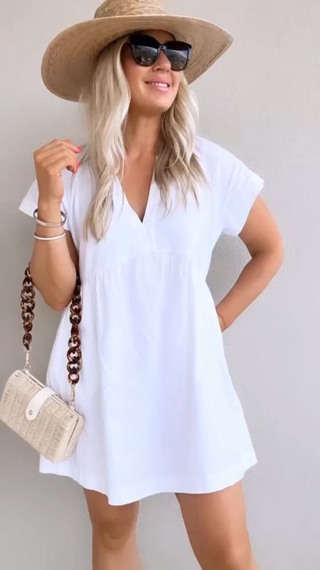 Neutrals for summer! This dress comes in multiple colors and would be the perfect Memorial Day BBQ or boating dress! Love! 

#LTKunder50 #LTKSeasonal #LTKstyletip