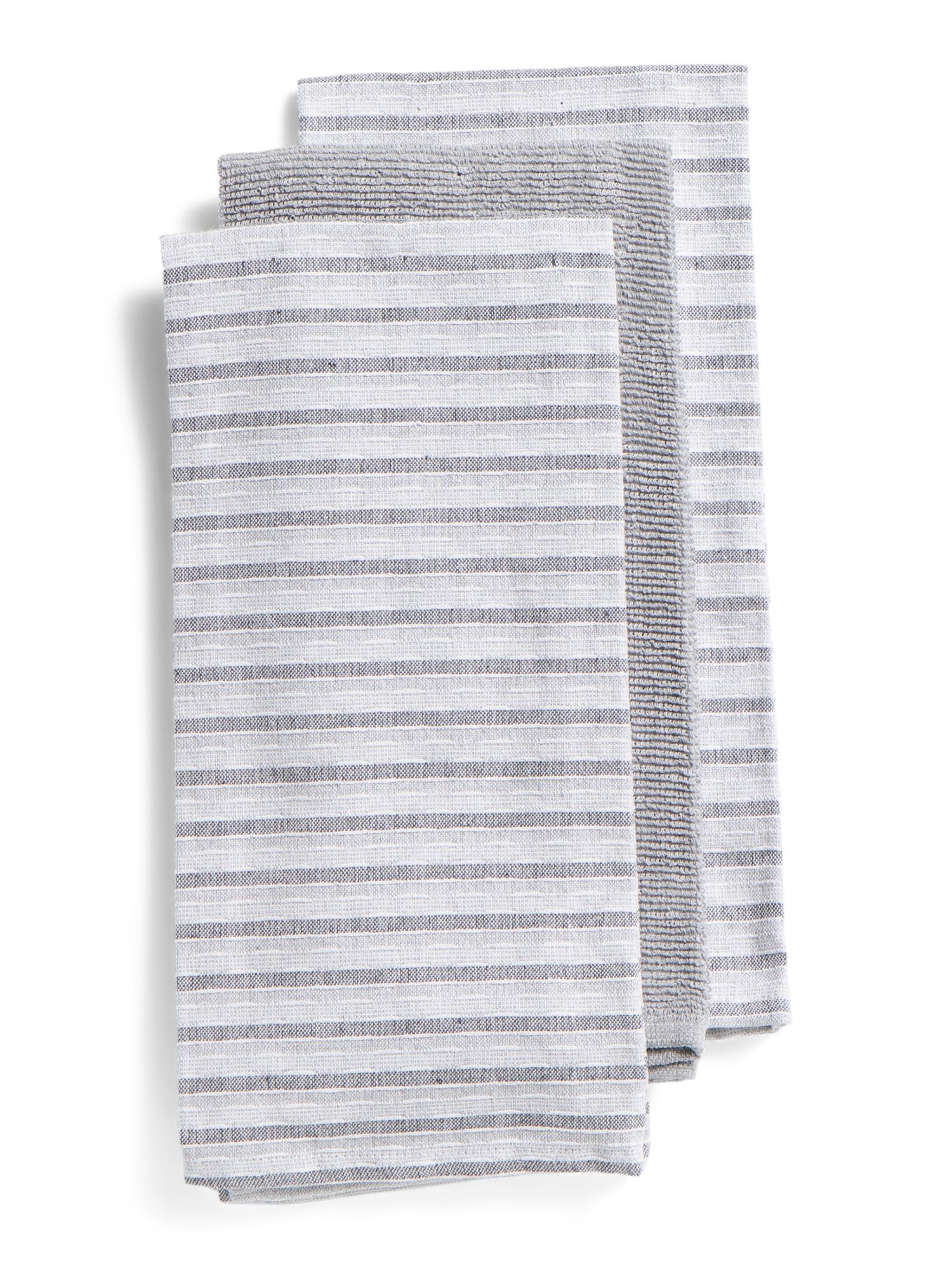 3pc Textured Striped Kitchen Towel Set | TJ Maxx