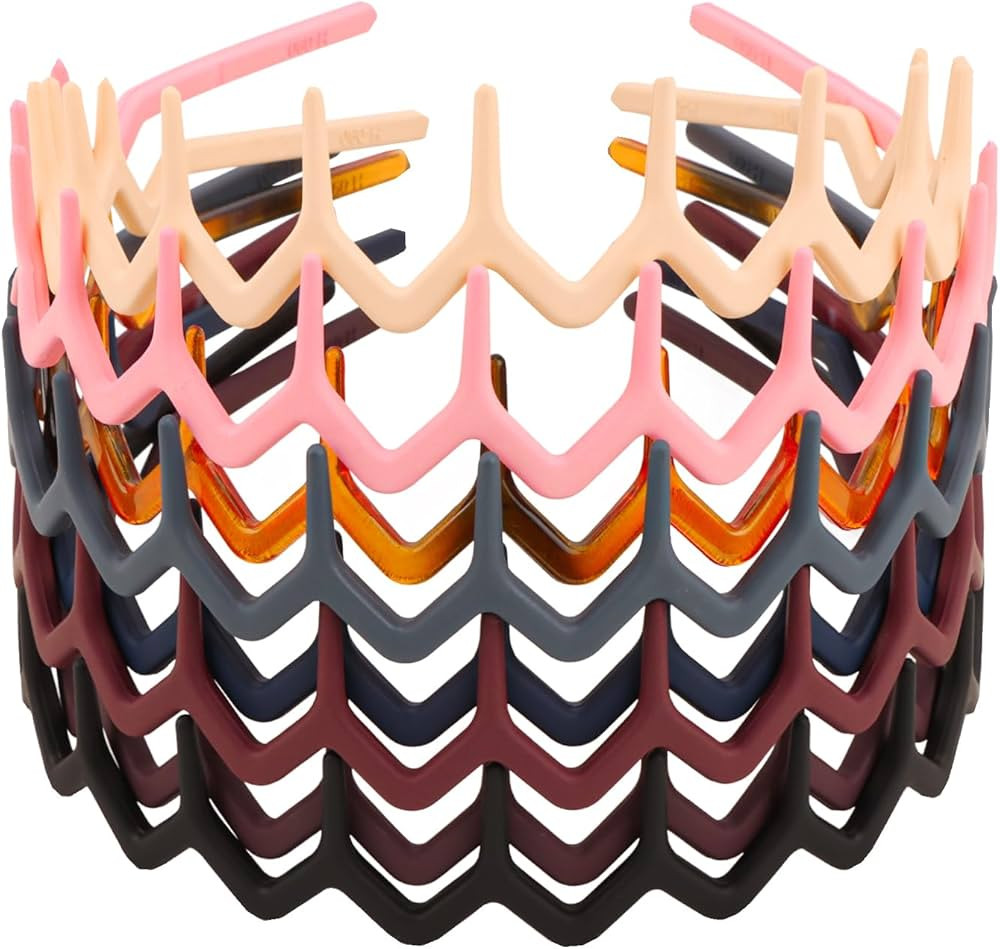 Canitor 8 Pieces Zig Zag Headbands Gifts for Women Teen Girls 90s Outfits Fashion Hair Accessorie... | Amazon (US)