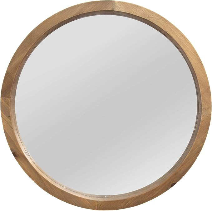 Stratton Home Decor Maddie Wood Mirror, Light Natural Wood, 20.00 W X 2.25 D X 20.00 H (S13562) | Amazon (US)