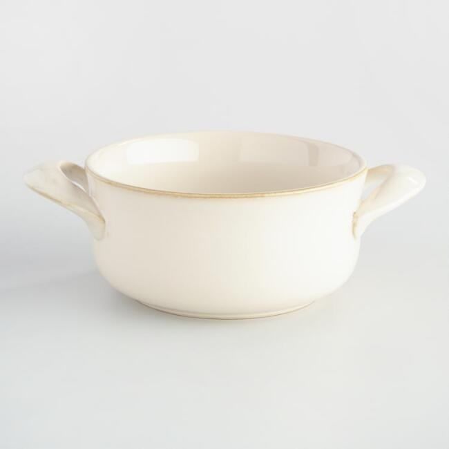Ivory Rustic Double-Handled Soup Crocks, Set of 4 | World Market