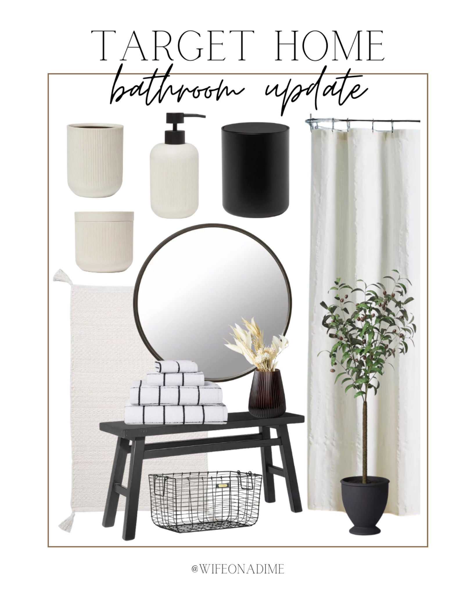 Cutest and newest bathroom finds from Target! 

Target, Target finds, target decor, accent decor, black decor, white decor, neutral decor, modern decor, bathroom update, bathroom finds, bathroom decor, soap dispenser, canister, toothbrush holder, trash bin, shower curtain, mirror, black mirror, circular mirror, round mirror, bathroom rug, bathroom towels, vase, black vase, fake tree, stool, bench, bathroom aesthetic, bathroom refresh, decor refresh, modern vibe

#LTKFind #LTKhome