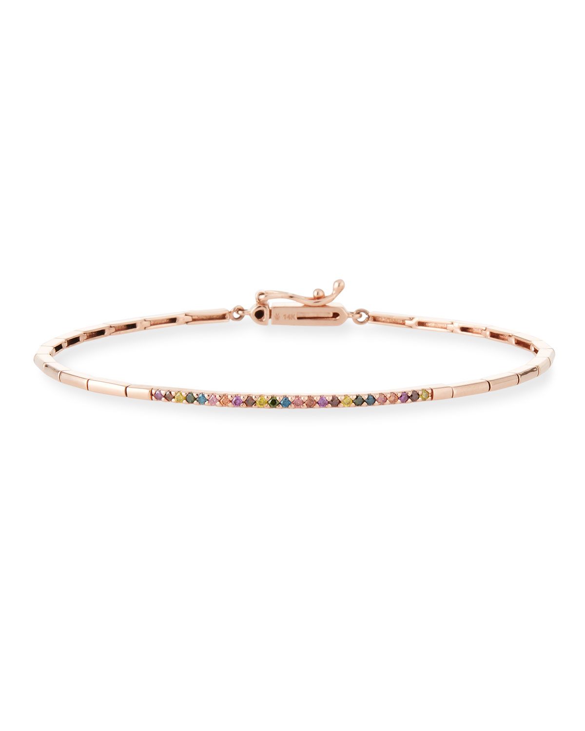 14k Gold Geometric Rainbow Diamond Bangle Bracelet | Neiman Marcus