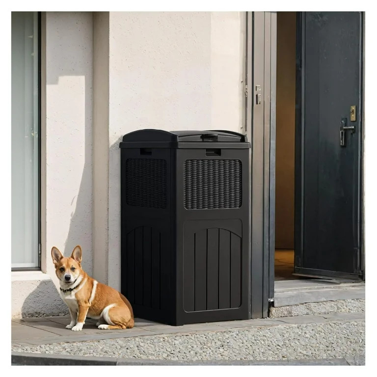 30 Gallon Trash Can, Resin Outdoor Garbage Can with Lid, Waterproof Hideaway Patio Waste Bins for... | Walmart (US)