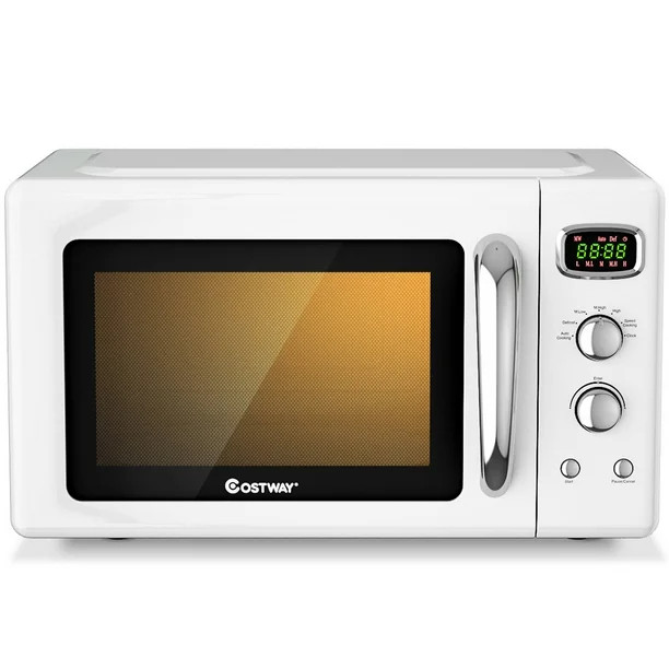 Costway 0.9Cu.ft. Retro Countertop Compact Microwave Oven 900W 8 Cooking Settings White - Walmart... | Walmart (CA)