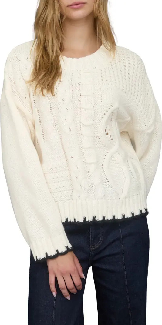 Blu Pepper Mixed Cable Knit Sweater | Nordstromrack | Nordstrom Rack