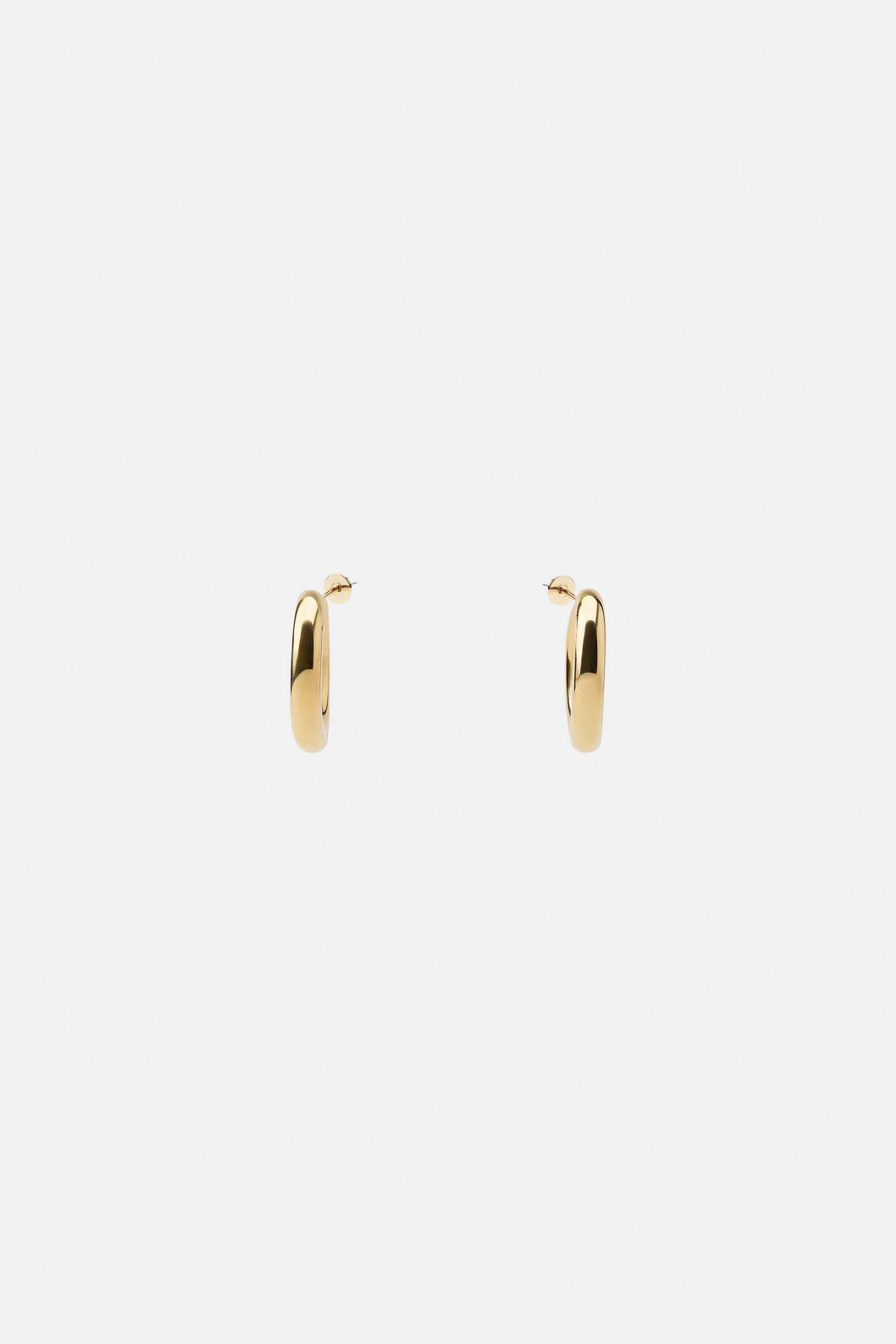 WATERPROOF HOOP EARRINGS | Zara UK