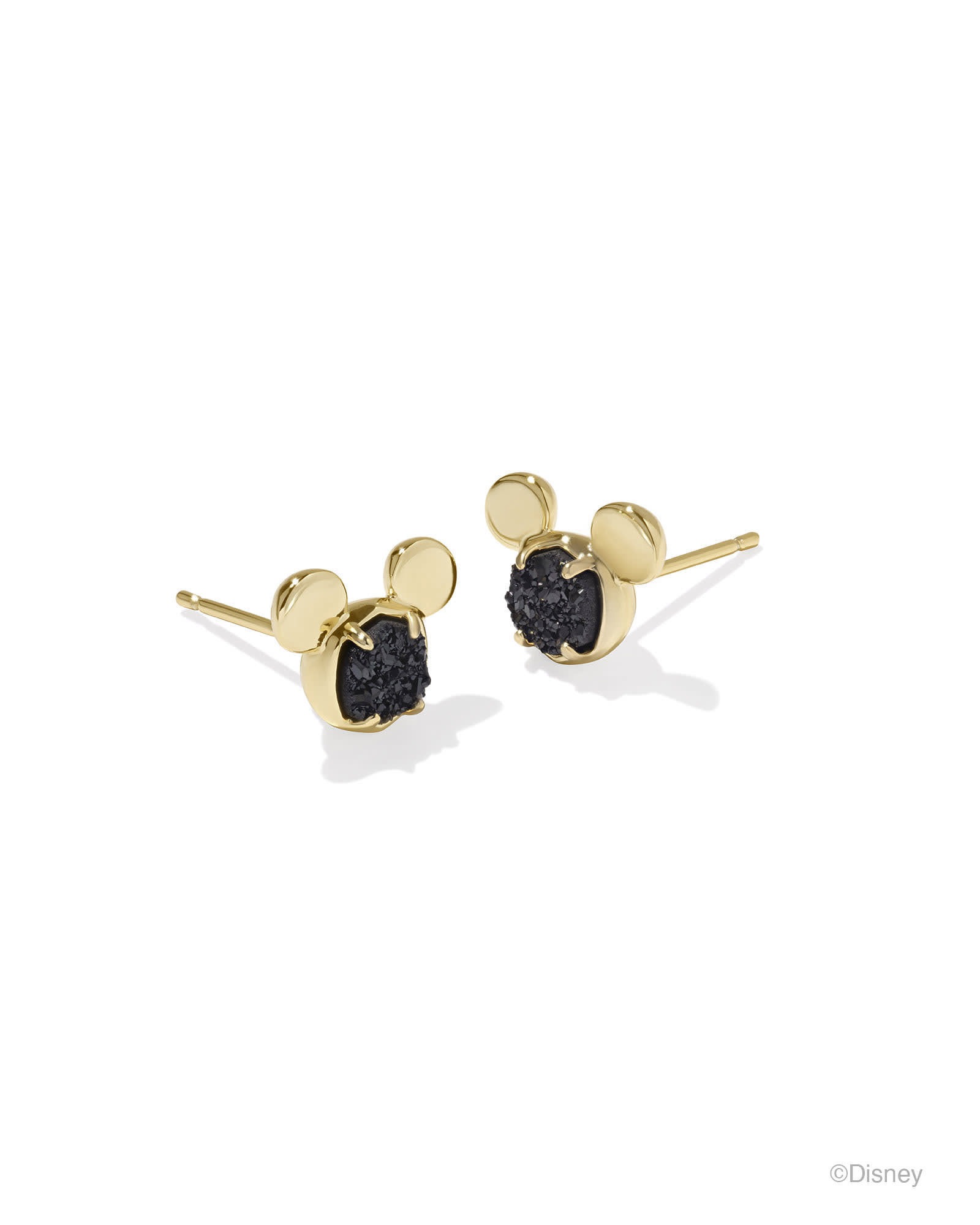Disney | Kendra Scott Gold Mickey Mouse Stud Earrings in Black | Drusy | Kendra Scott
