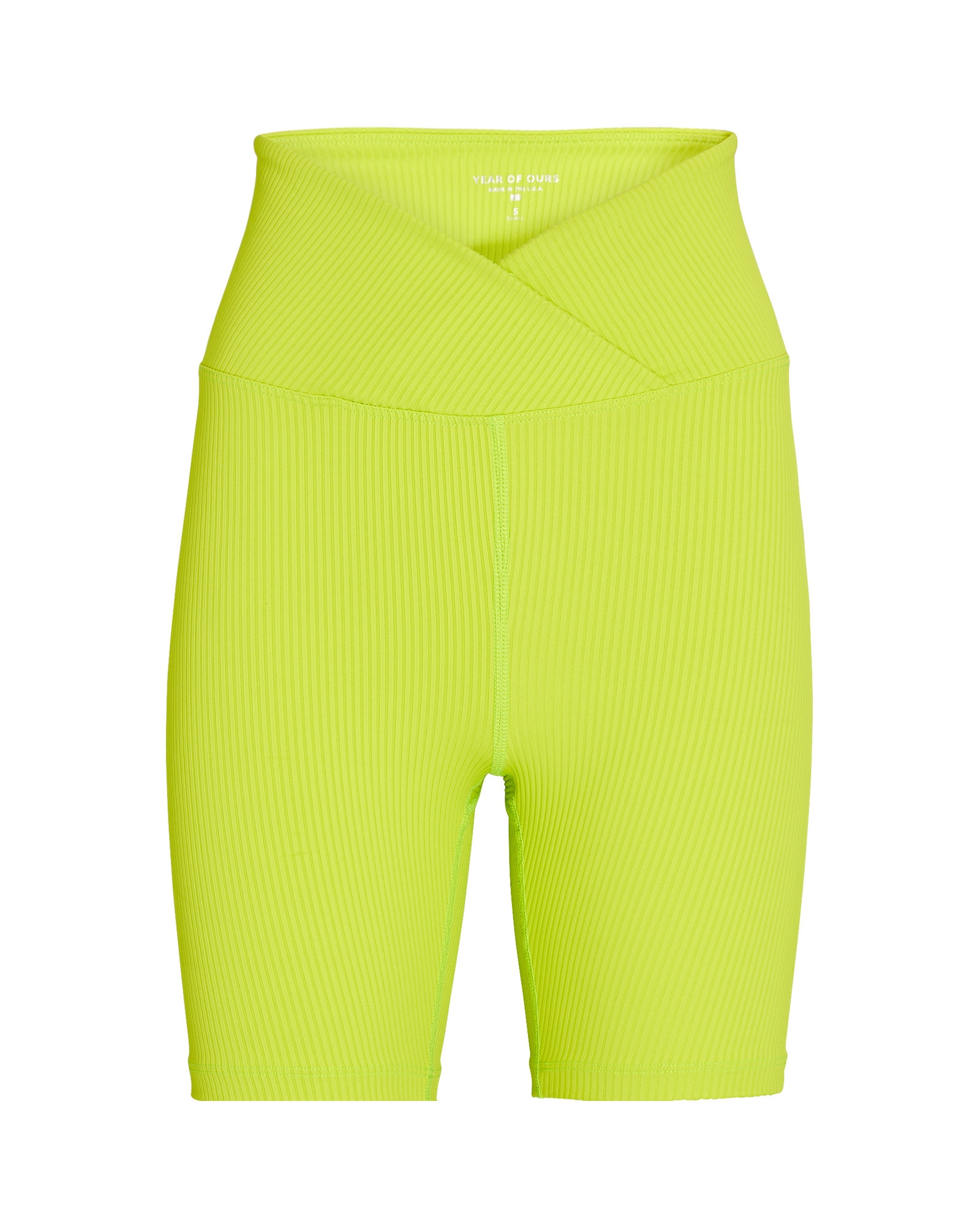 Year of Ours Rib Knit Bike Shorts, Green P | INTERMIX