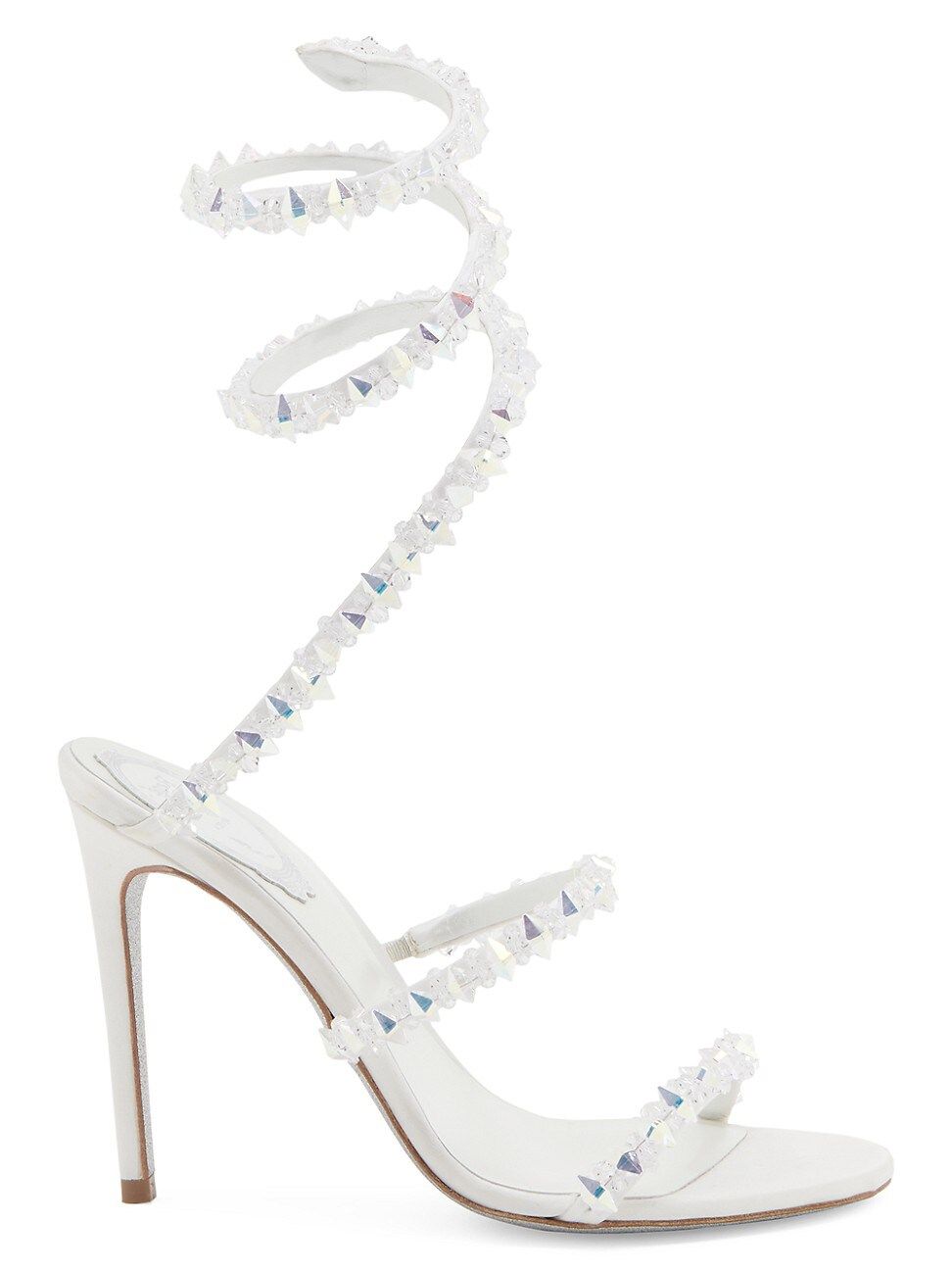 Embellished Satin Wraparound High-Heel Sandals | Saks Fifth Avenue