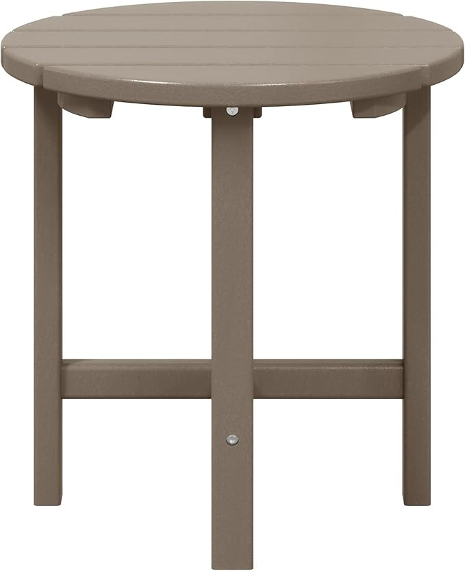 WestinTrends Dylan Adirondack Round Outdoor Side Table, Weathered Wood | Amazon (US)