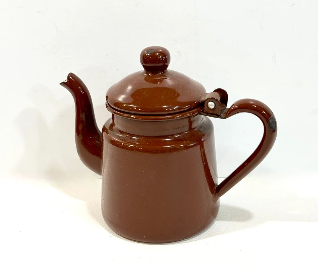 Vintage Small Enamel Teapot, Enamel Kettle, Mid Century Kitchen, Farmhouse Decor, 1960s Kitchen, ... | Etsy (US)