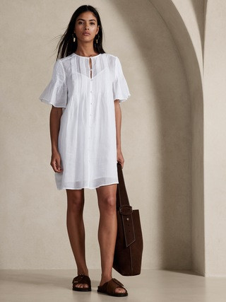 Ramie Pintuck Dress | Banana Republic (US)