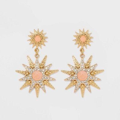 SUGARFIX by BaubleBar Celestial Drop Earrings - Blush Pink/Gold | Target
