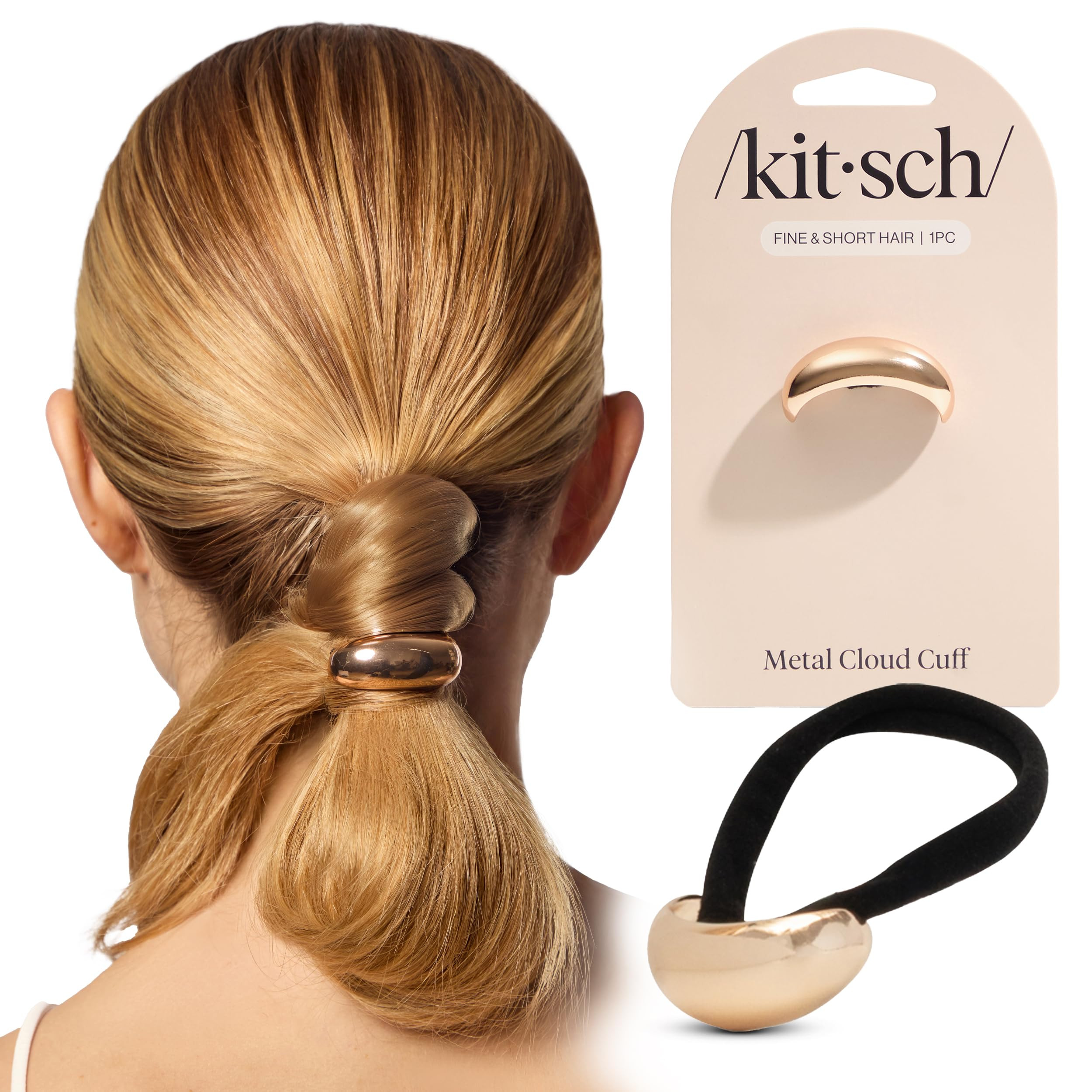 Kitsch Gold Hair Cuffs – Metal Ponytail Cuff for Women – Durable, Elegant Holder for Ponytail... | Amazon (US)