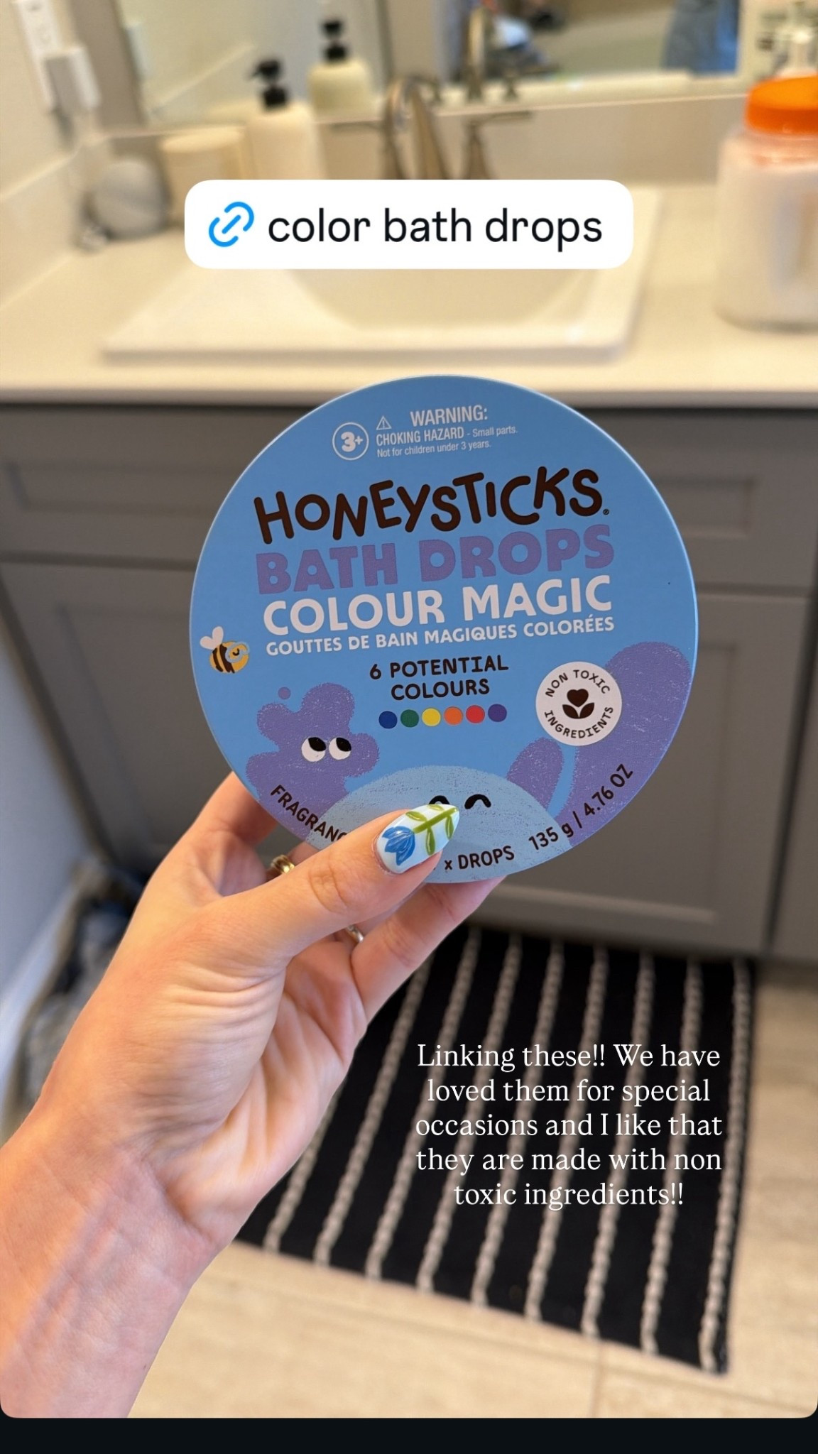 We use these nontoxic bath colors to change the water in our kids bath! They are so fun! ￼

#LTKHome #LTKdayinmylife #LTKBaby