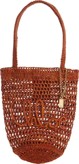 Small Summer Banana Crocheted Raffia ToteChlo\u00e9 | Nordstrom
