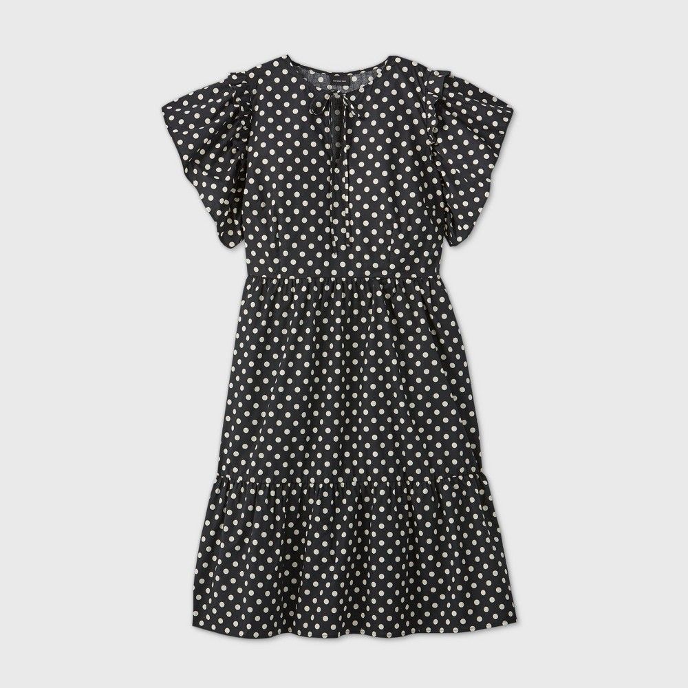 Women's Plus Size Polka Dot Short Sleeve Dress - Who What Wear Black 4X | Target