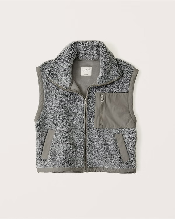 Cropped Sherpa Vest | Abercrombie & Fitch (US)