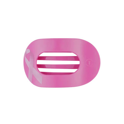 Breast Cancer Awareness Medium Flat Round Hair Clip | TELETIES