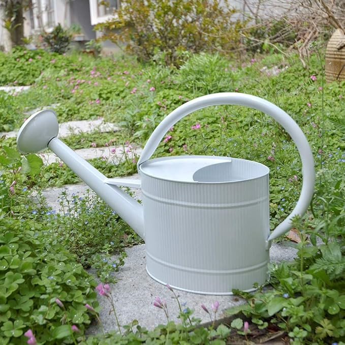 HORTICAN 1.3 Gal Galvanized Steel Watering Can, Decorative Farmhouse Style White Wateri... | Amazon (US)