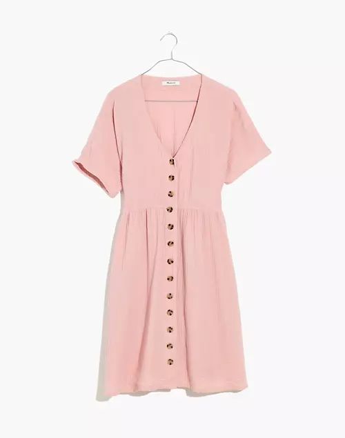 Lightspun Button-Front Mini Dress | Madewell