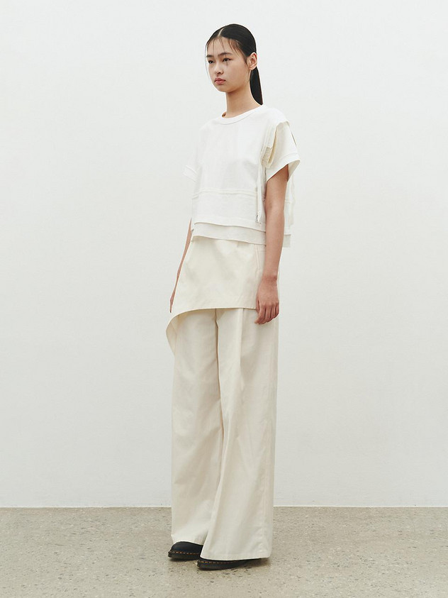 Asymmetric Draped Skirt (RQKAM25548IVX) | W Concept (US)