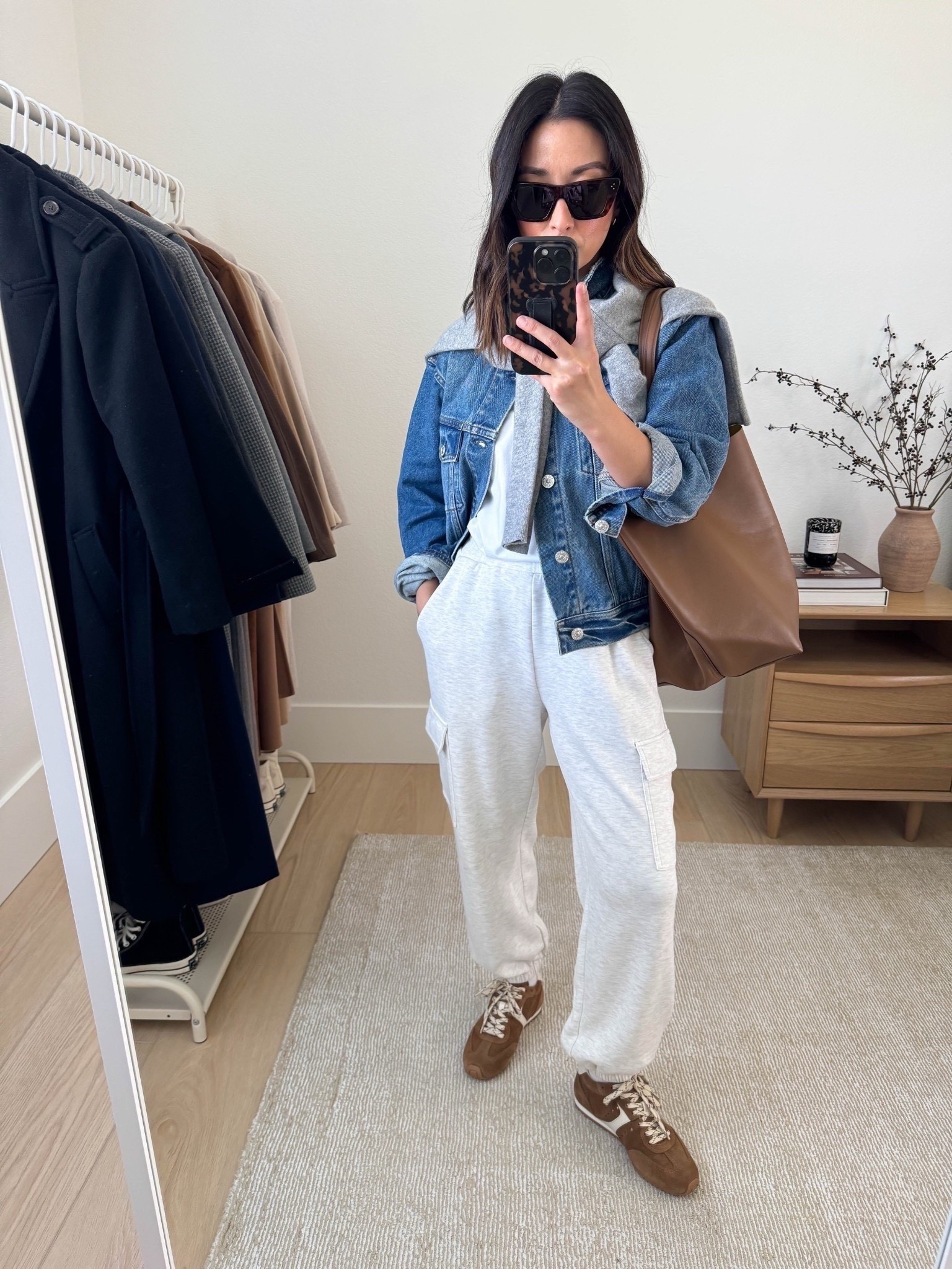 2025 bestselling pants: Varley cargo leisure pants. Absolutely love these petite-friendly pants. I don't think you can really find these from anywhere else. So comfortable, too!

AYR jacket small
Madewell tee xs
Everlane cashmere sweater xs
Varley cargo pants 25" xs
Larroude sneakers 6, run small
Mansur Gavriel tote
Celine sunglasses

Petite style, athleisure 

#LTKootd #LTKPetite #LTKmomlife
