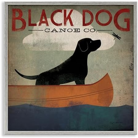 Stupell Industries Black Dog Canoe Company Framed Giclee Art by Ryan Fowler | Amazon (US)