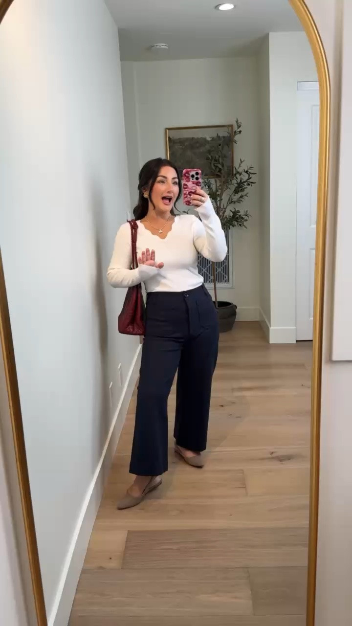 The outfit you can wear anywhere this fall! These pants are perfect for work, travel or every day! 

I’m 5’0” 135lbs wearing a small in top and size 6 26” inseam in the pants

#LTKootd #LTKWorkwear #LTKPetite
