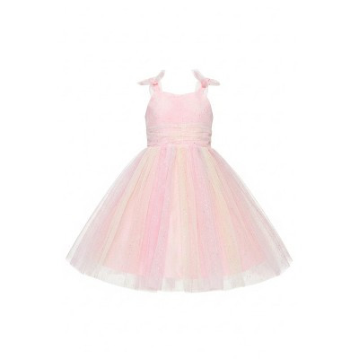 Birthday Glow Pastel Rainbow Tulle Dress Mia Belle Girls, Pink, 6/6x | Target