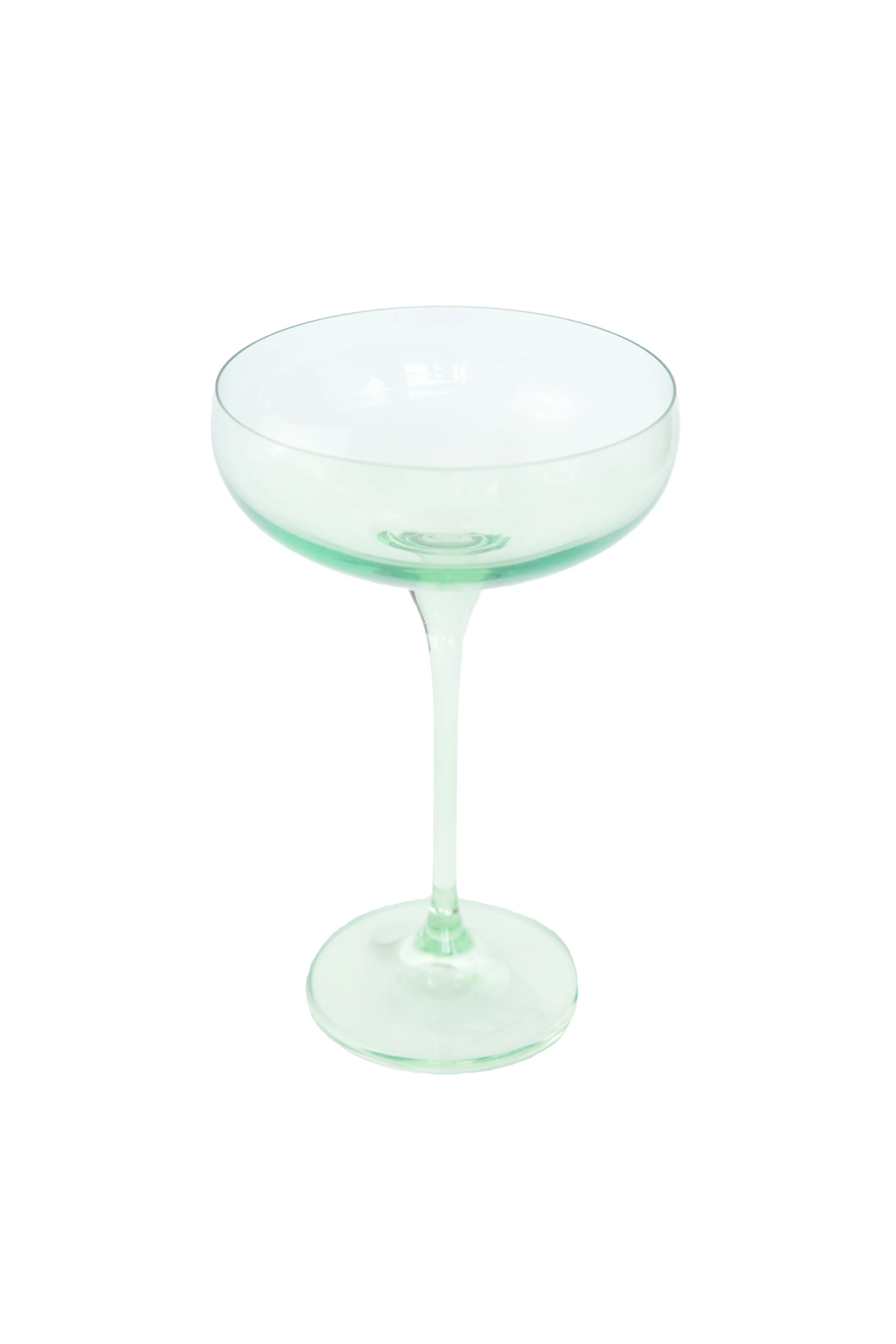 Estelle Colored Champagne Coupe Stemware - Set of 2 {Mint Green} | Estelle Colored Glass