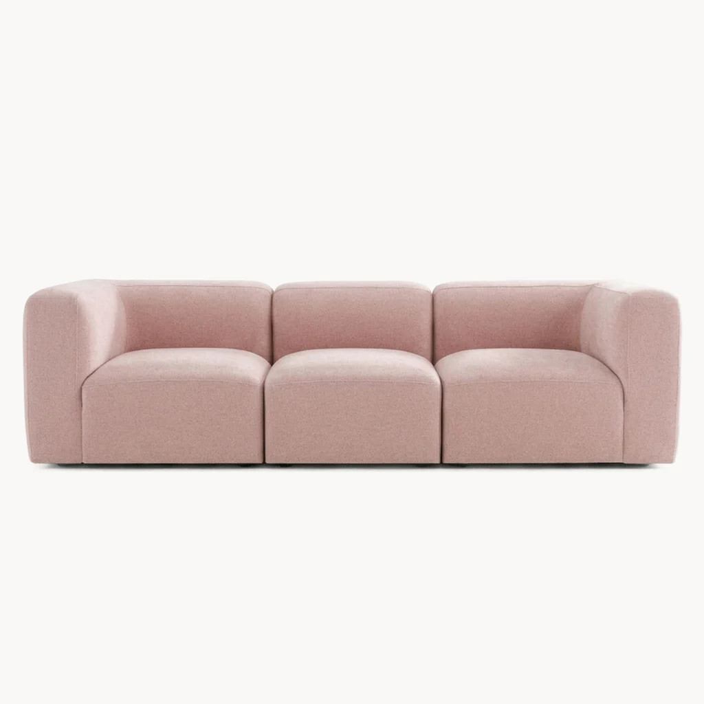 Philo Blush Pink Low Profile Modular Sofa (3-Seater) | Pop Maison