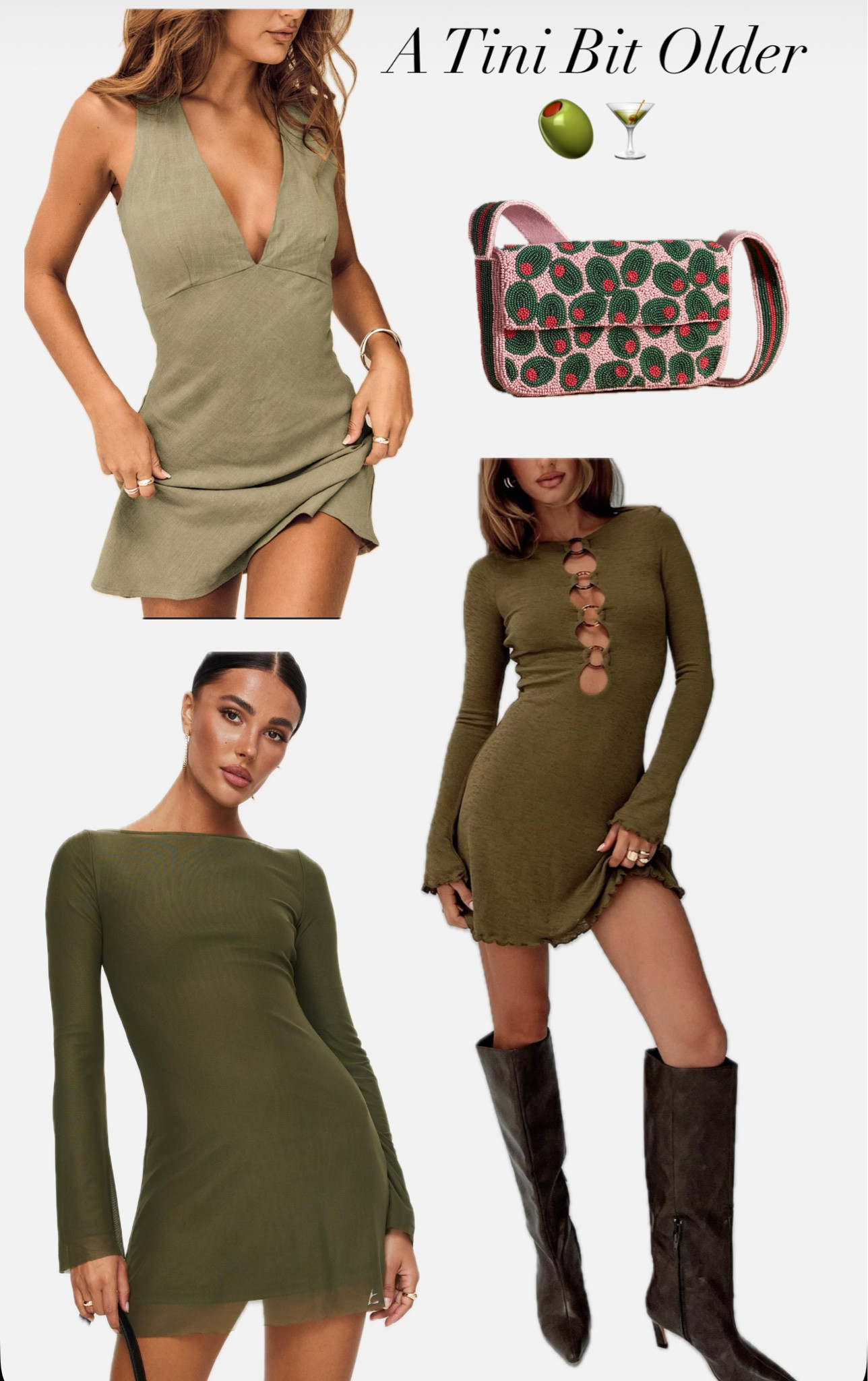 A tini bit older party outfit! 🫒🍸

#LTKStyleTip #LTKParties #LTKItBag
